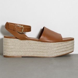 Zara platform wedge leather sandals. Used good condition. Size 38